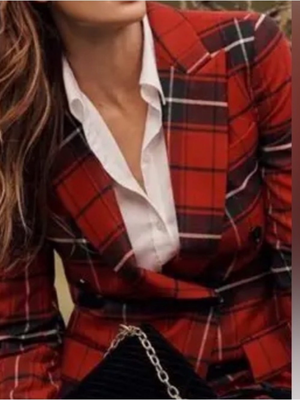 Ralph Lauren Holiday Vintage Tartan Plaid Red Jacket Gold w/ Black Velvet Collar - Picture 11 of 15
